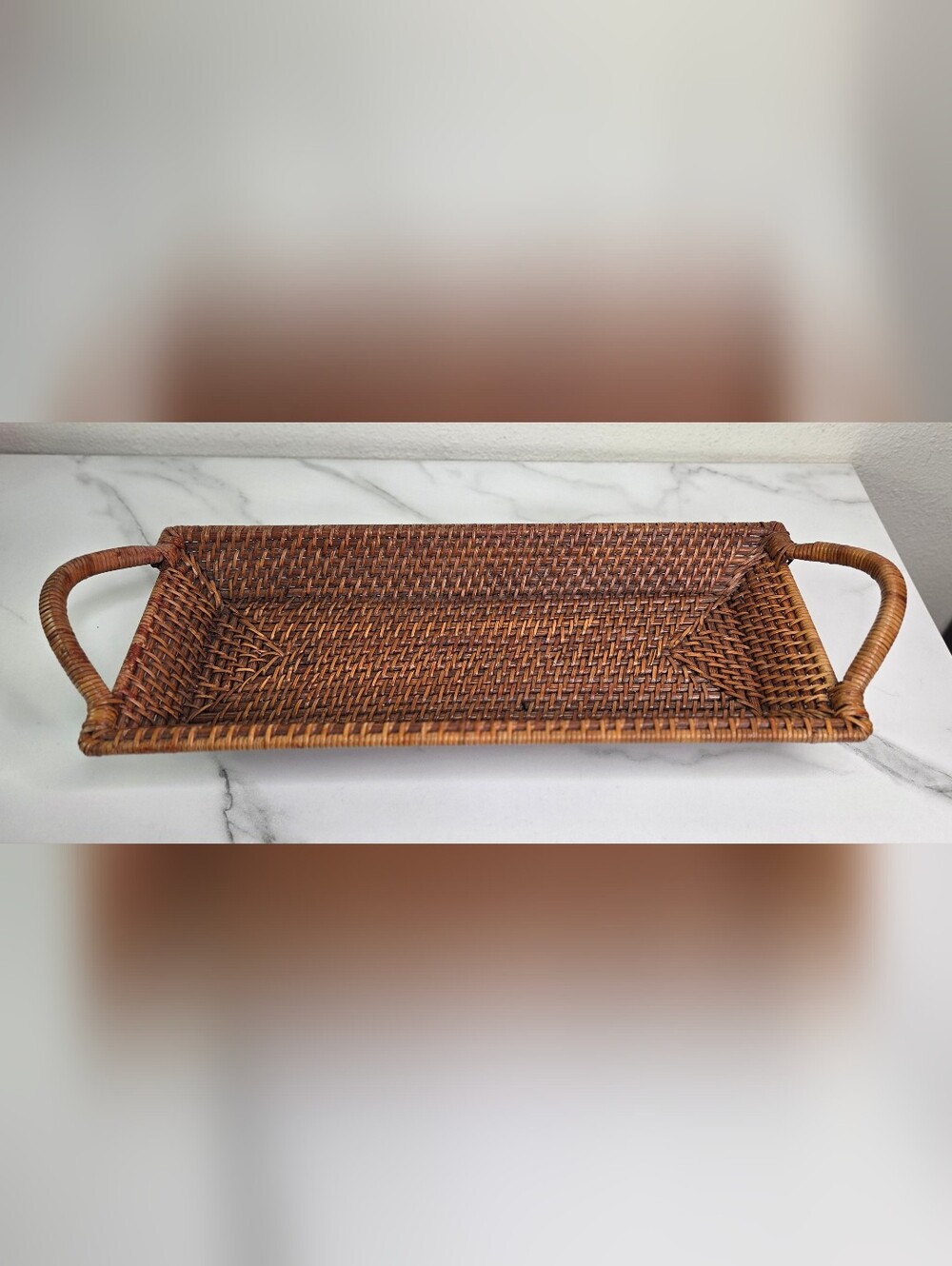 The Pampered Chef Woven Selections Tray - Red Brown